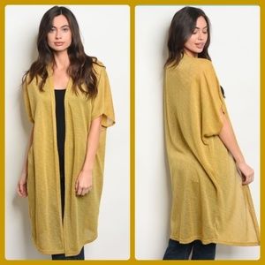 Available Shimmering Mustard Kimono Wrap Cover UP